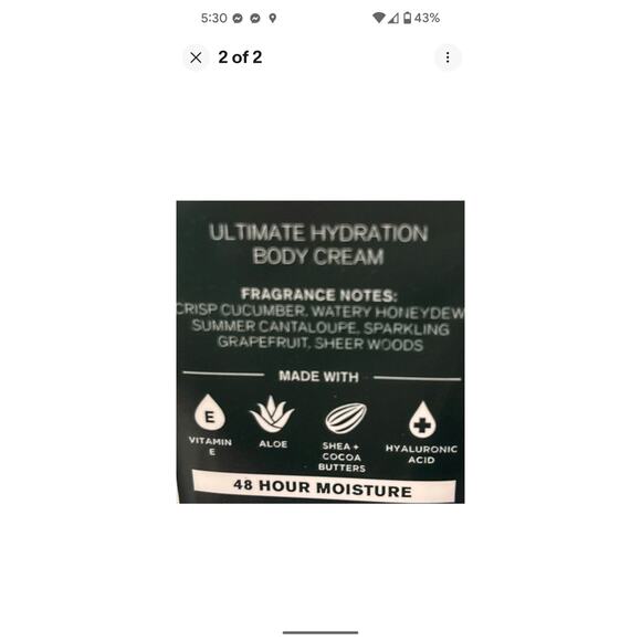 3 Pc Bath Body Works Cucumber Melon Body Mist + Body Cream + Body Wash Set - Picture 2 of 3